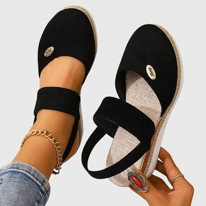 Comfortable Wedge Espadrilles with Elasticated Slingback