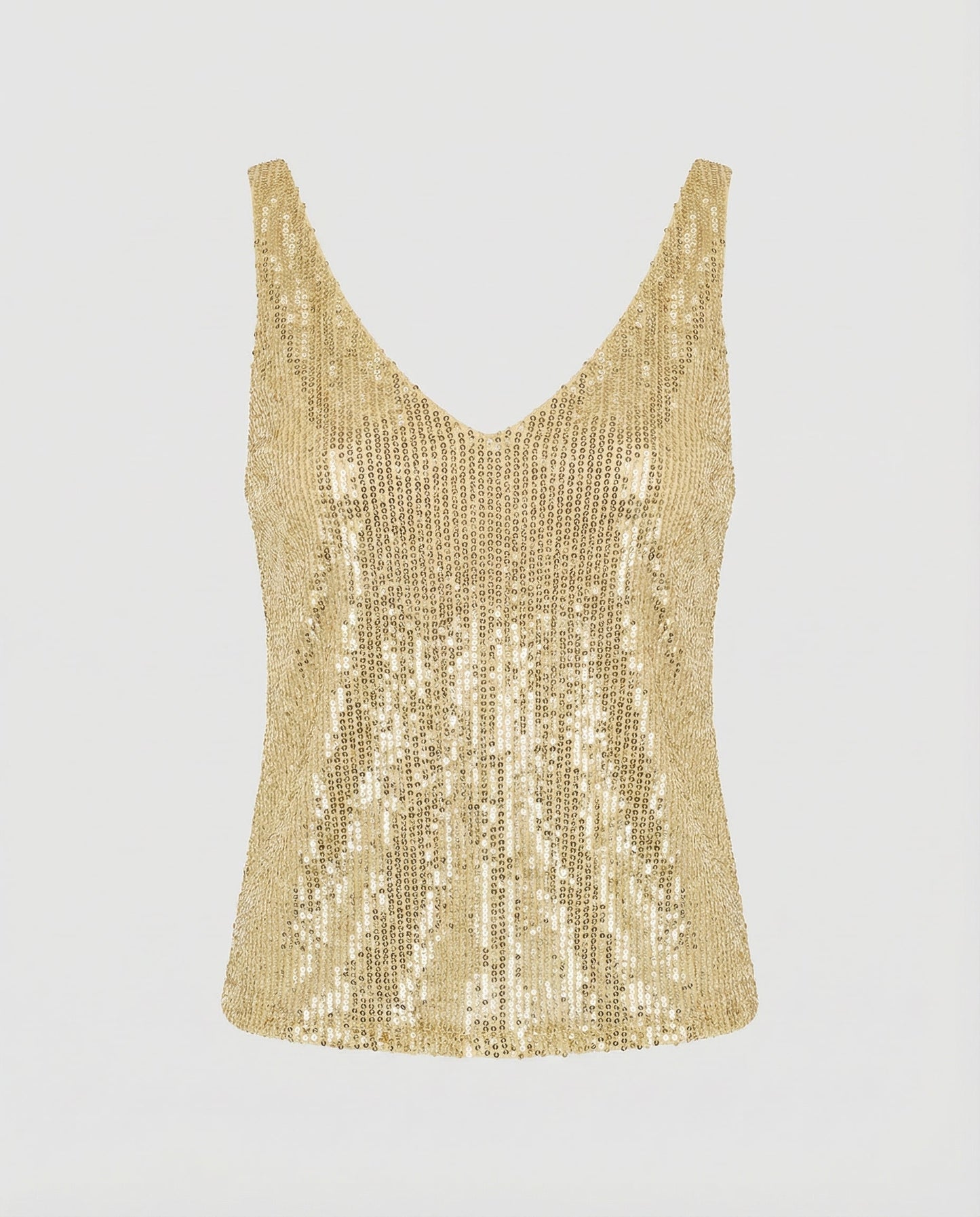 Sparkly Sequin Tank Top with V-Neckline