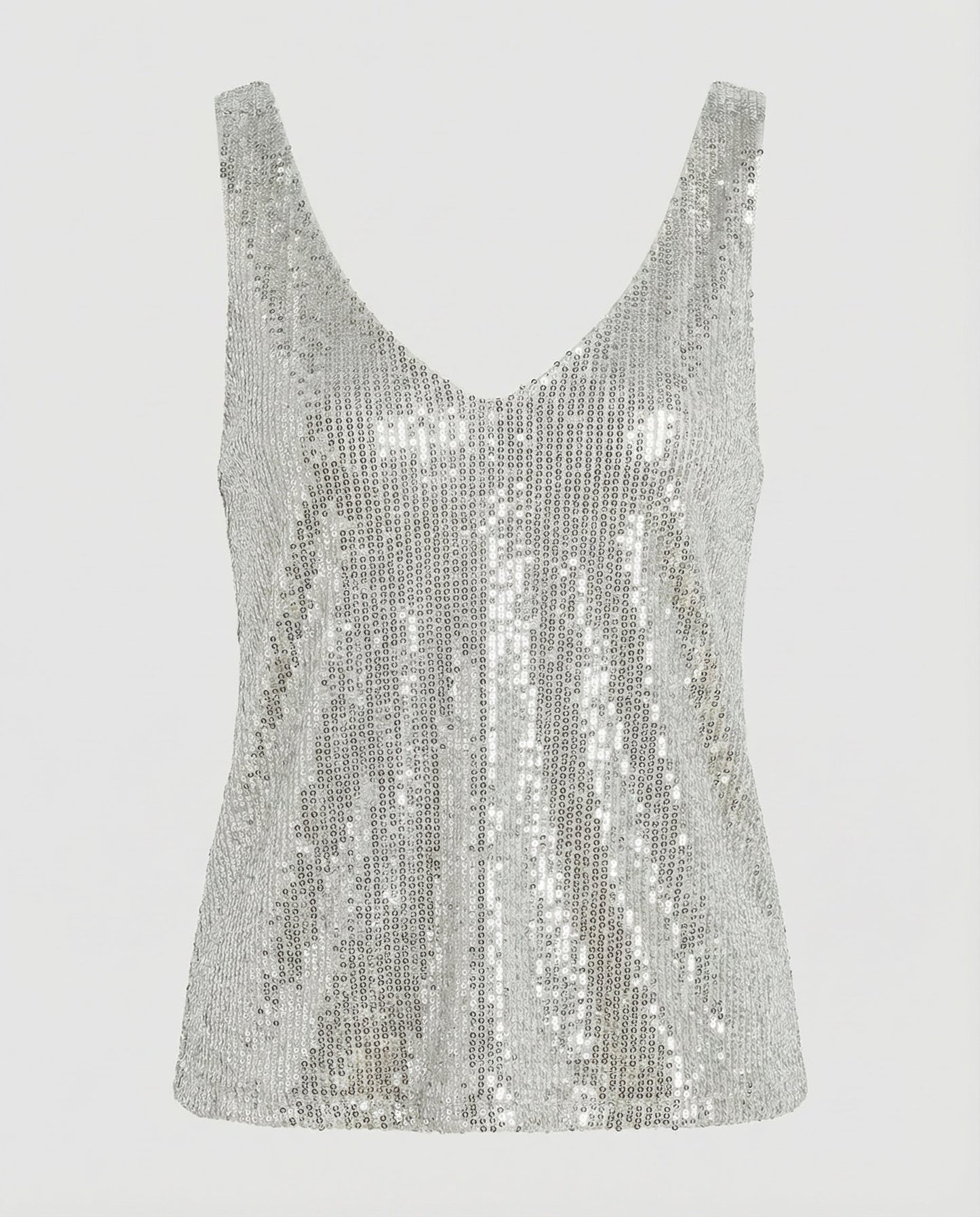 Sparkly Sequin Tank Top with V-Neckline