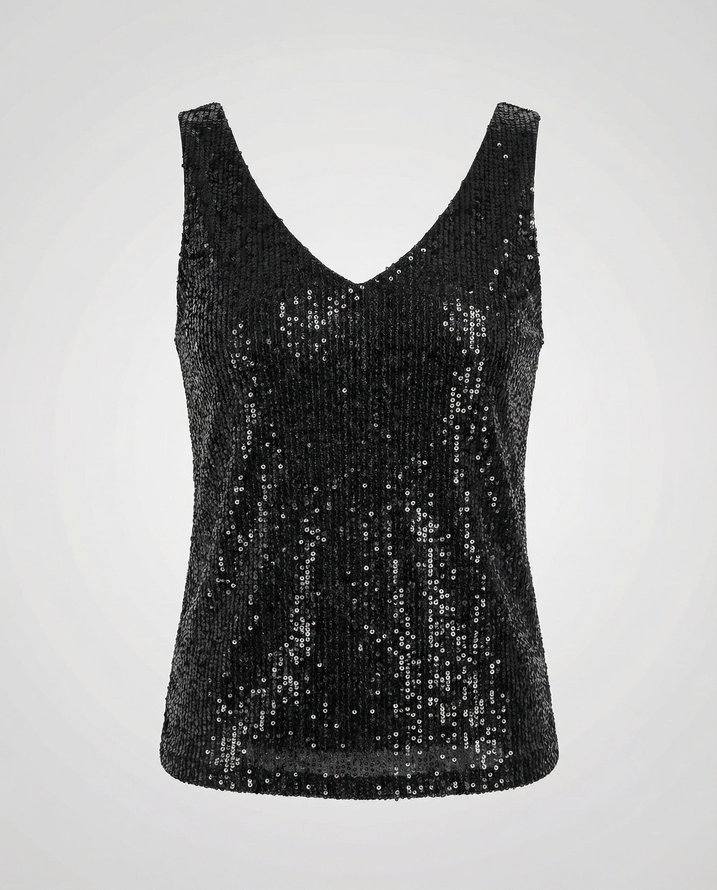Sparkly Sequin Tank Top with V-Neckline
